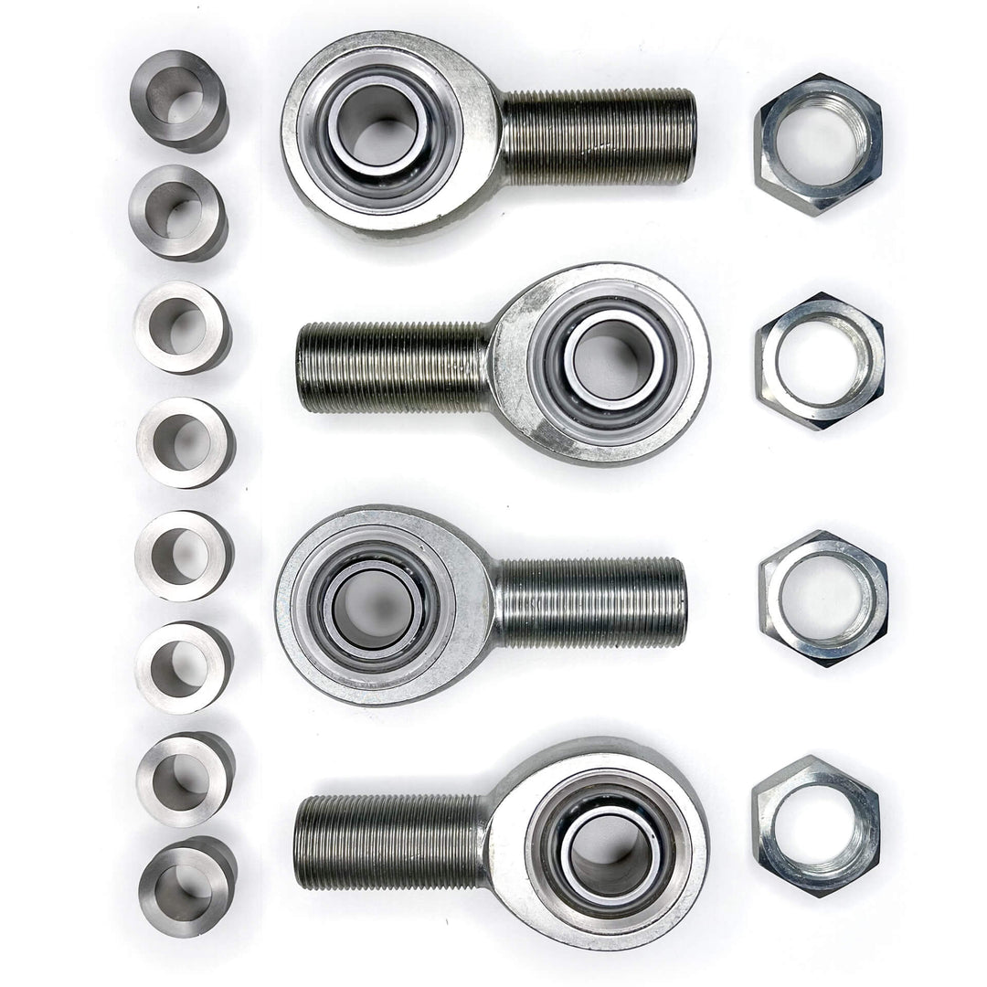 4-pack 1-1/4" x 1" Rod Ends with Jam Nuts & Misalignments