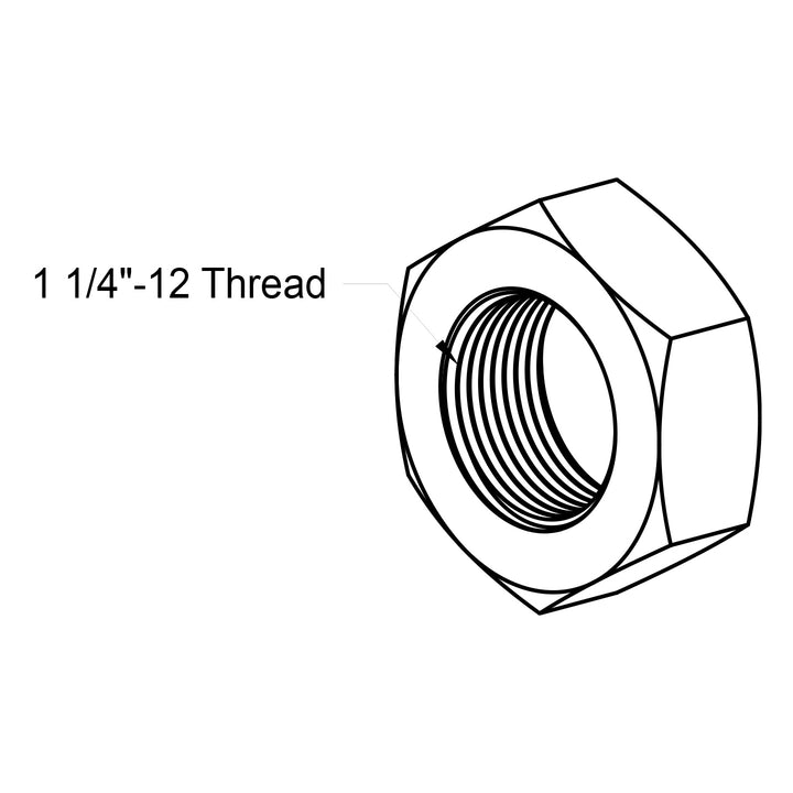 1-1/4" Jam Nut - 12 TPI - Carbon Steel