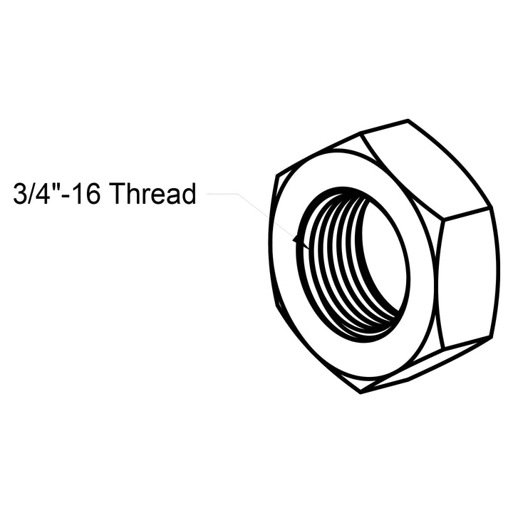 3/4" Jam Nut - 16 TPI - Carbon Steel